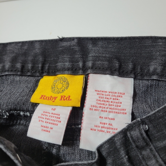 Y2K black Ruby Rd. sequin bedazzled jeans gems - Picture 3 of 6